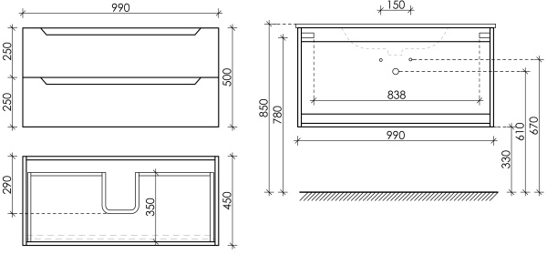 Тумба под раковину Sancos  Norma 2.0 NR2.100W белый глянец
